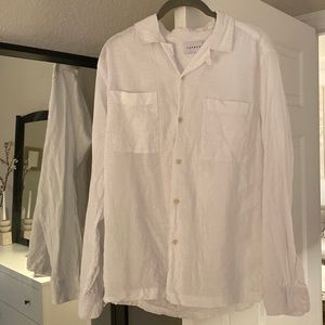 White Button-down TOPMAN cotton/linen shirt. Only worn a few times.